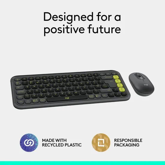 Logitech Wireless Keyboard Mouse Combo POP Icon Black (Open Box)