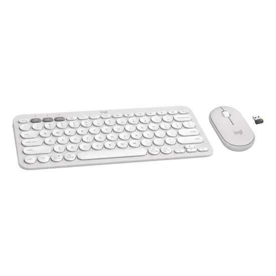 Logitech Bluetooth Keyboard Mouse Combo Pebble 2 White