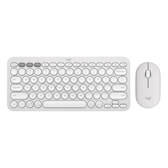 Logitech Bluetooth Keyboard Mouse Combo Pebble 2 White
