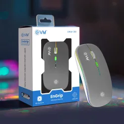 EVM Wireless + BT Mouse Rechargeable EnGrip EWLM 360 (With Type C) Silver