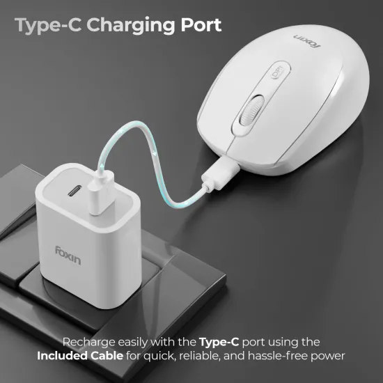 Foxin Wireless Mouse Flow 2.4G + BT (Flow) White