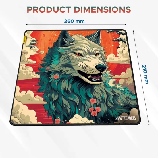Ant Esports Wolf Mouse Pad 260 X 210 X 3mm Anti-fray Stitching