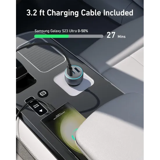 EVM CAR CHARGER 38W WITH TYPE-C | USB 3.0 PORT