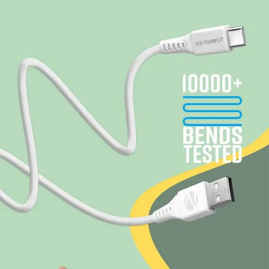 ZEBRONICS Type-C Charge & Sync Cable TU240P