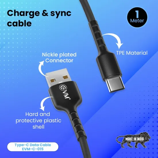 EVM Type-C Charge & Sync Cable EVM-C-015-B