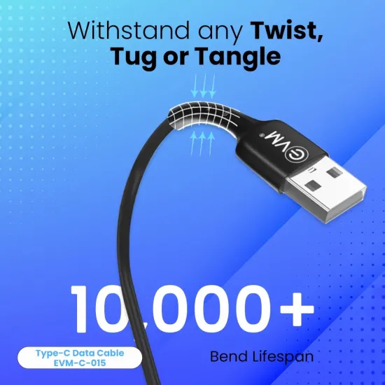 EVM Type-C Charge & Sync Cable EVM-C-015-B