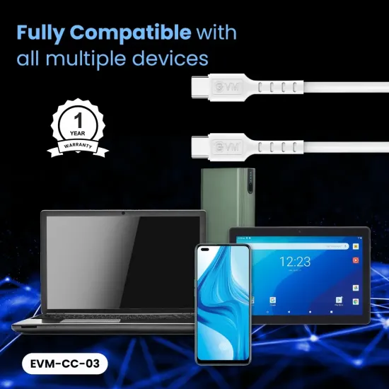 EVM Type-C To Type-C Charge & Sync Cable EVM-CC-03