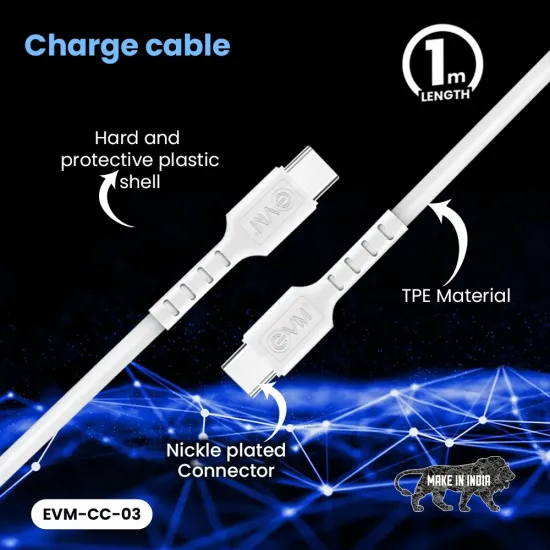 EVM Type-C To Type-C Charge & Sync Cable EVM-CC-03