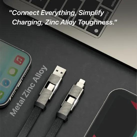 EVM Enquad 4-in-1 Charge & Sync Cable 60W 1M (USB | Iphone | Type-C) EVM-M-4-BU