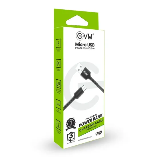 EVM Micro USB Power Bank Cable (300mm length) EVM-PBC-01-B