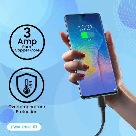 EVM Micro USB Power Bank Cable (300mm length) EVM-PBC-01-B