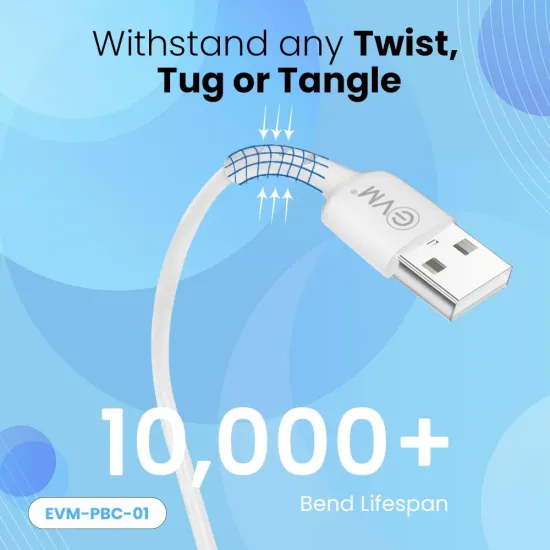 EVM Micro USB Power Bank Cable (300mm length) EVM-PBC-01-W