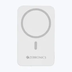 ZEBRONICS Power Bank 10000 mAh Magnetic Output with Type-C & Lightning Cable (EnergiSafe 10R2)