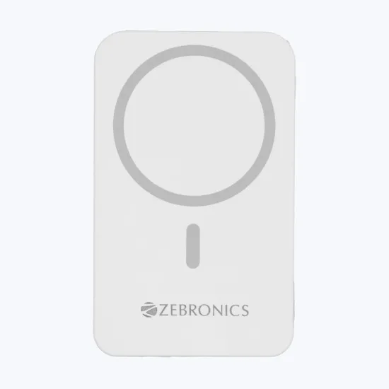 ZEBRONICS Power Bank 10000 mAh Magnetic Output with Type-C & Lightning Cable (EnergiSafe 10R2)