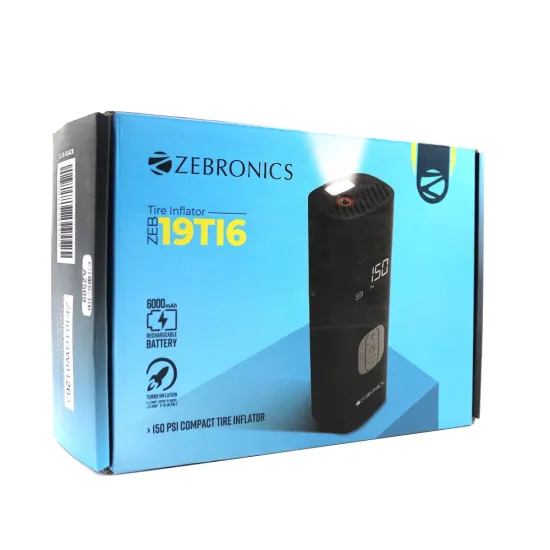 Zebronics Tire Inflactor With Power Bank Zeb 19TI6 Zebronics Tire Inflactor With Power Bank Zeb 19TI6