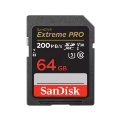 Sandisk SD Card 64GB Extreme Pro UHS-I Class V30 For DSLR and Mirrorless Cameras