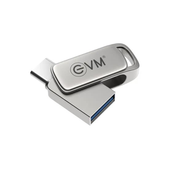 EVM Pendrive 128GB Elite Nano + Type-C OTG USB 3.2 (METAL)