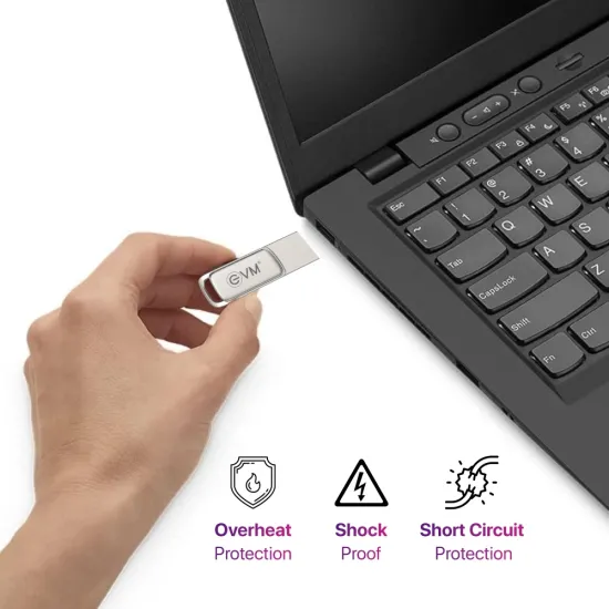 EVM Pendrive 128GB Elite Nano + Type-C OTG USB 3.2 (METAL)