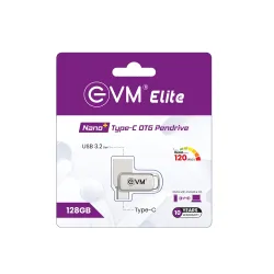 EVM Pendrive 128GB Elite Nano + Type-C OTG USB 3.2 (METAL)