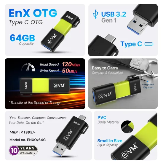 EVM Enx OTG Pendrive Type-C 64GB USB 3.2 (ENXO/64G)