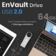 EVM Envault Pendrive 64GB USB 2.0 (METAL)