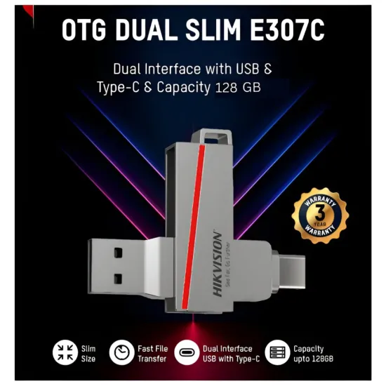 Hikvision E307C 128GB USB 3.2 Type-C OTG Pendrive