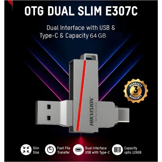 Hikvision E307C 64GB USB 3.2 Type-C OTG Pendrive