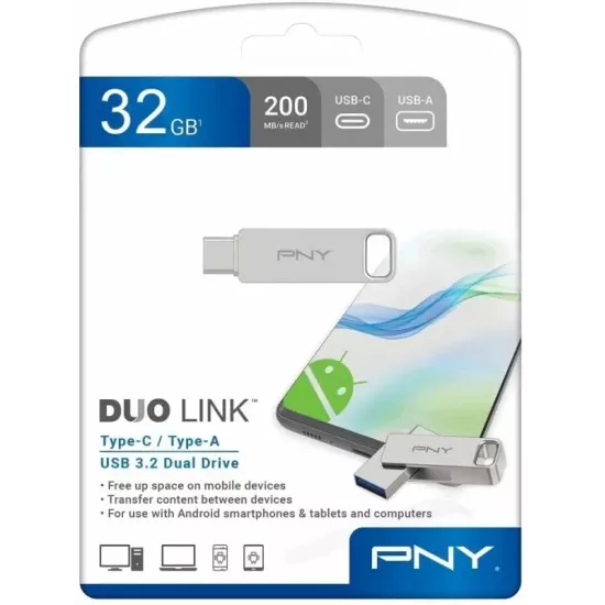 PNY DUO LINK 32GB USB 3.2 Type-C OTG Pendrive