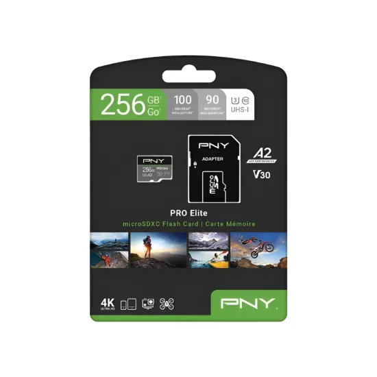 PNY SDXC 256GB Memory Card With SD Adapter Pro Elite