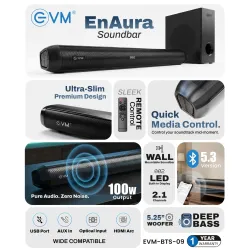 EVM Bluetooth Speaker Soundbar with Remote Control EnAura