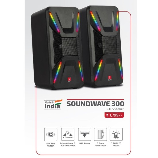 Iball Speaker SoundWave 300 USB 2.0 USB Powered RGB