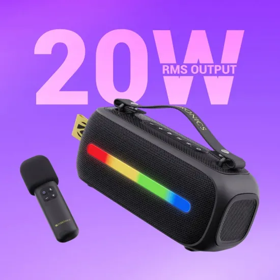 Zebronics Bluetooth Speaker with Mic 20w Sound Feast 80