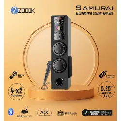 Zoook Bluetooth Tower Speaker Samurai with USB | AUX | FM | with Remote Control (60w)