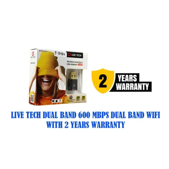 LiveTech USB To Wi-fi Dongle Adapter 600 Mbps Dual Band WD04-600