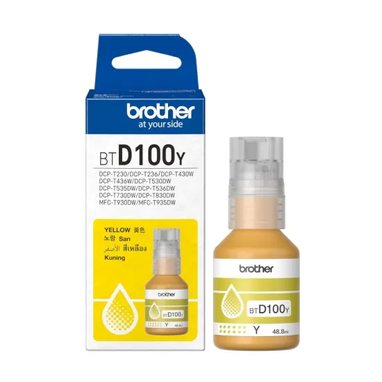 Brother Inkjet Ink Bottle BTD100Y Yellow 50ml