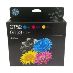HP GT52 Cyan Magenta Yellow GT53 Black Ink Bottle Combo