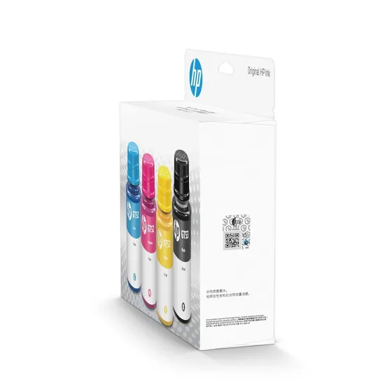 HP GT52 Cyan Magenta Yellow GT53 Black Ink Bottle Combo