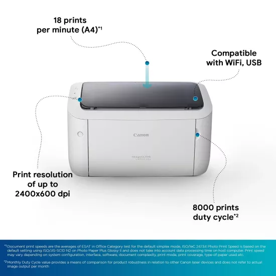 Canon Laser Printer LBP6030W A4 Single Function With WiFi