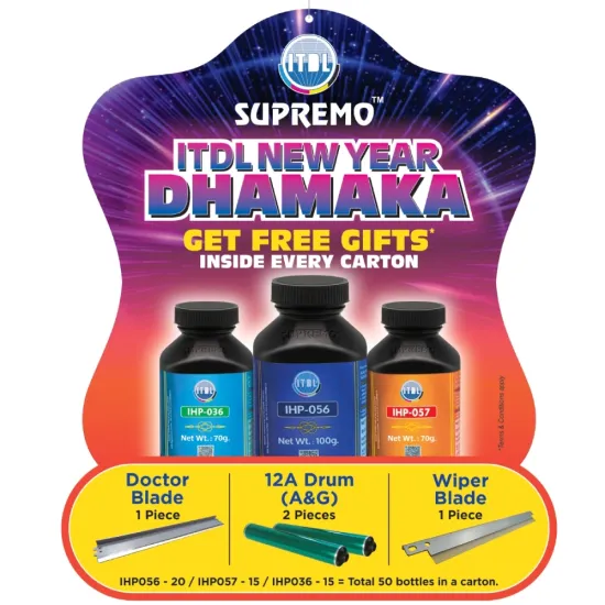 ITDL Laser Toner Powder Combo (IHP056 100gm + IHP057 70gm + IHP036 70gm) Black