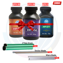 ITDL Laser Toner Powder Combo (IHP056 100gm + IHP057 70gm + IHP077 70gm) Black ITDL Laser Toner Powder Combo (IHP056 100gm + IHP057 70gm + IHP077 70gm) Black