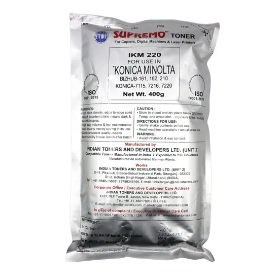 ITDL Copier Toner Powder For Konica Minolta IKM-220 400gm Black