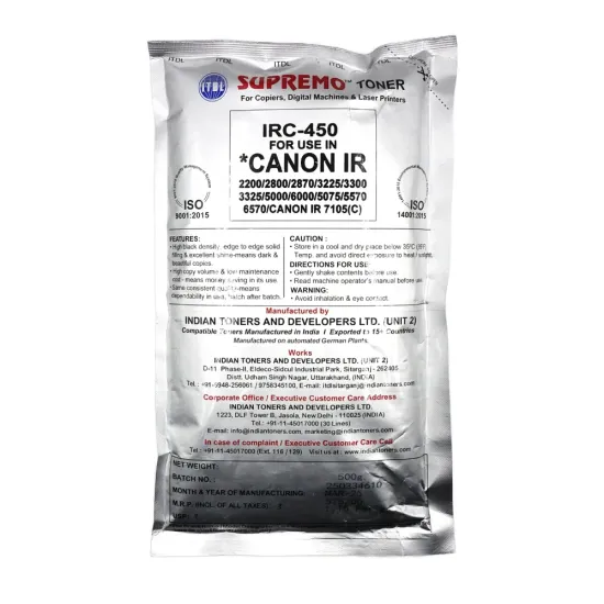 ITDL Copier Toner Powder For Canon IRC-450 500gm Black