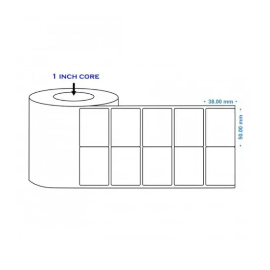 Thermal Barcode Sticker Roll 50mm x 38mm (3000 Label)