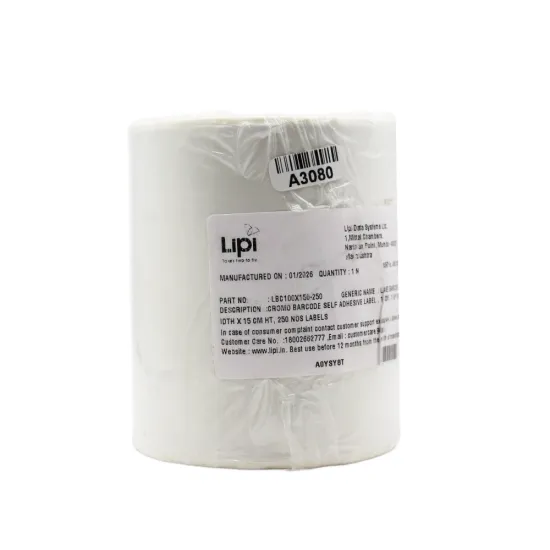 Lipi Thermal Barcode Sticker Roll 100mm x 150mm (250 Label)