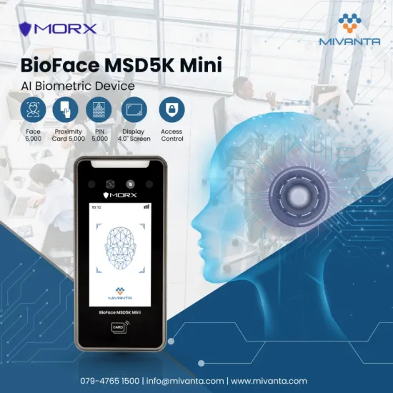 Mivanta Biometric BioFace MSD5K Mini Face Time Attendance | Access Control Terminal With Wi-Fi Mivanta Biometric BioFace MSD5K Mini Face Time Attendance | Access Control Terminal With Wi-Fi