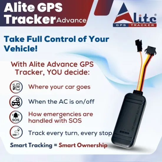 Alite GPS Tracker Advance with SOS &amp; AC Monitoring (GPS Device + SIM + 1 Year Subscription)