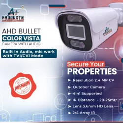 A+ Products 2.4MP HD ColorVu Bullet Outdoor Camera 3.6mm With Audio (BI-CV-AHD-2.4-D01)