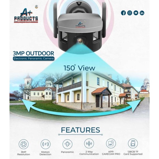 A+Products 3MP WIFI PT Dome Night Color Camera with 2 Way Audio (BI-CC-B-150-3M-01)