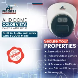 A+ Products 2.4MP HD ColorVu Dome Camera 3.6mm With Audio(BI-CV-AHD-2.4-AD-D03)