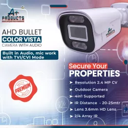 A+ Products 2.4MP HD ColorVu Bullet Camera 3.6mm With Audio (CV-AHD-2.4-AD-B03)